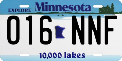 MN license plate 016NNF
