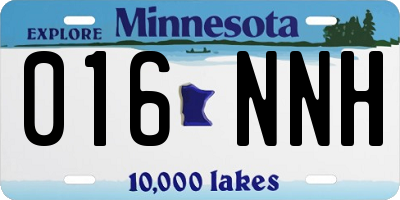 MN license plate 016NNH