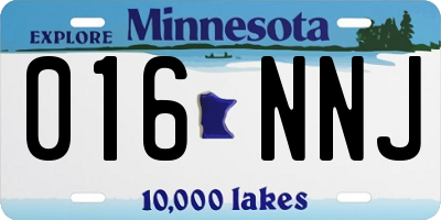 MN license plate 016NNJ