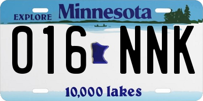 MN license plate 016NNK