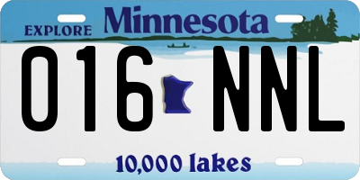 MN license plate 016NNL