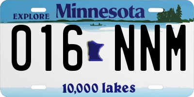 MN license plate 016NNM