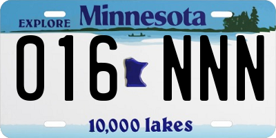 MN license plate 016NNN