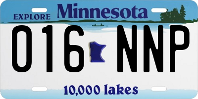 MN license plate 016NNP