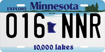 MN license plate 016NNR