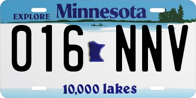 MN license plate 016NNV