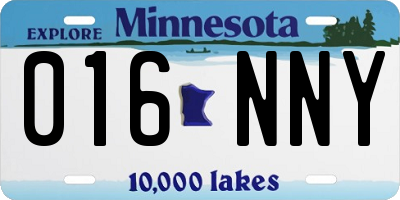 MN license plate 016NNY