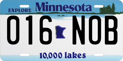 MN license plate 016NOB
