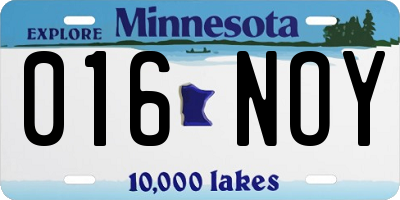 MN license plate 016NOY