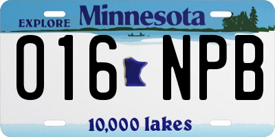 MN license plate 016NPB