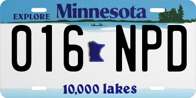 MN license plate 016NPD