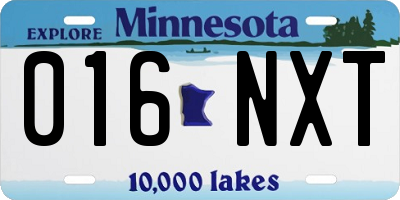 MN license plate 016NXT