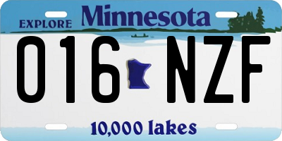 MN license plate 016NZF
