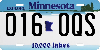MN license plate 016OQS