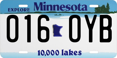 MN license plate 016OYB