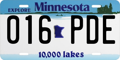 MN license plate 016PDE