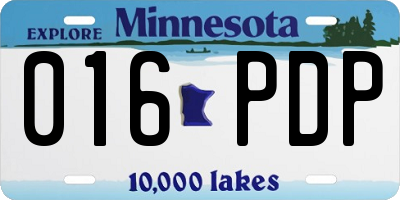 MN license plate 016PDP