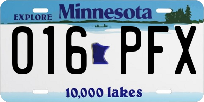 MN license plate 016PFX