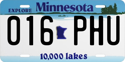MN license plate 016PHU