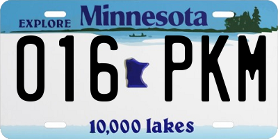 MN license plate 016PKM