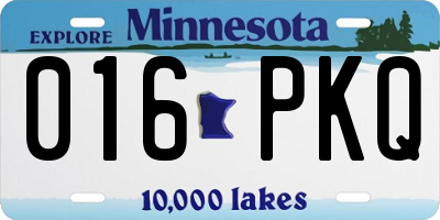 MN license plate 016PKQ