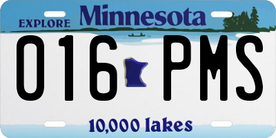 MN license plate 016PMS