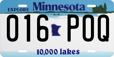 MN license plate 016POQ