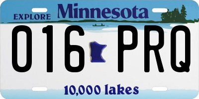 MN license plate 016PRQ