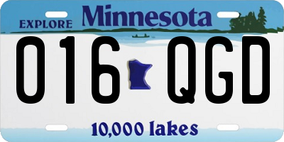 MN license plate 016QGD