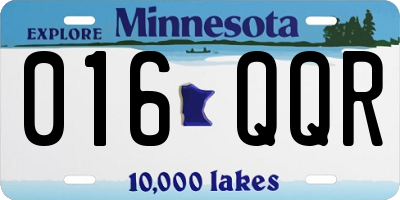 MN license plate 016QQR