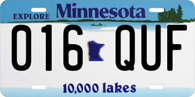 MN license plate 016QUF