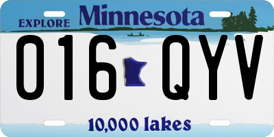 MN license plate 016QYV