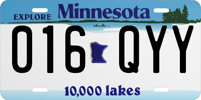 MN license plate 016QYY