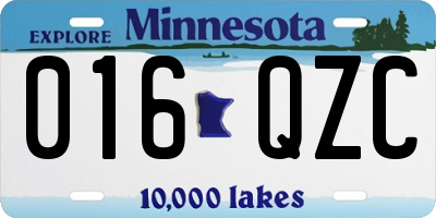 MN license plate 016QZC
