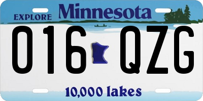 MN license plate 016QZG