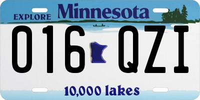 MN license plate 016QZI