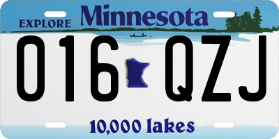 MN license plate 016QZJ