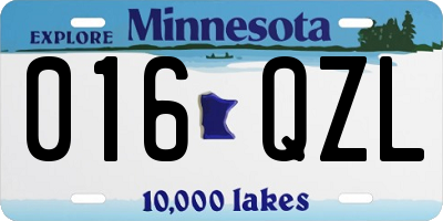MN license plate 016QZL