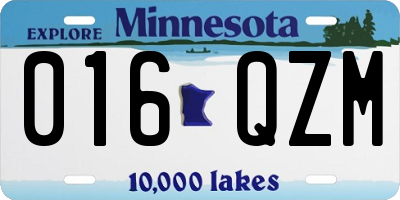 MN license plate 016QZM