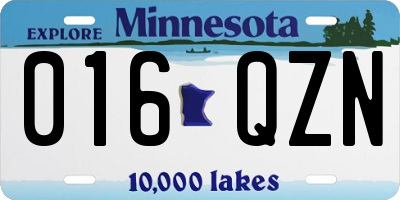 MN license plate 016QZN