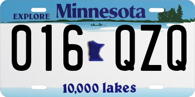 MN license plate 016QZQ