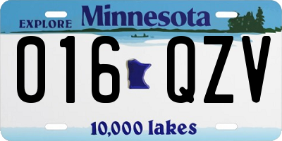 MN license plate 016QZV