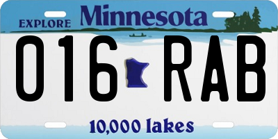 MN license plate 016RAB