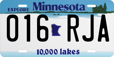 MN license plate 016RJA