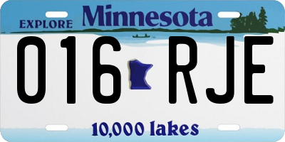 MN license plate 016RJE