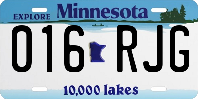 MN license plate 016RJG
