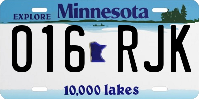 MN license plate 016RJK