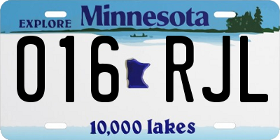 MN license plate 016RJL
