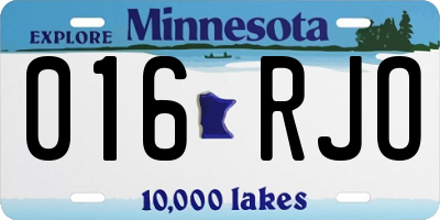 MN license plate 016RJO