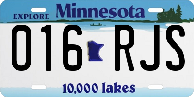 MN license plate 016RJS